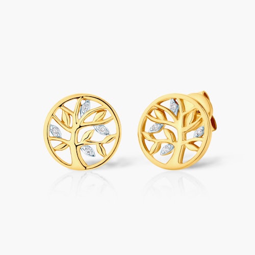 Kolczyki drzewo Savicki: złote, diamenty